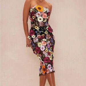 NWT Floral Strapless Dress